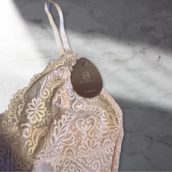 Shapellx LacyDaisy Lace Light Compression Shaping Bodysuit In Light Pink Size L - Picture 6 of 10